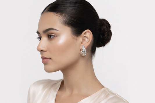 Silver Cascade Hoop Earrings