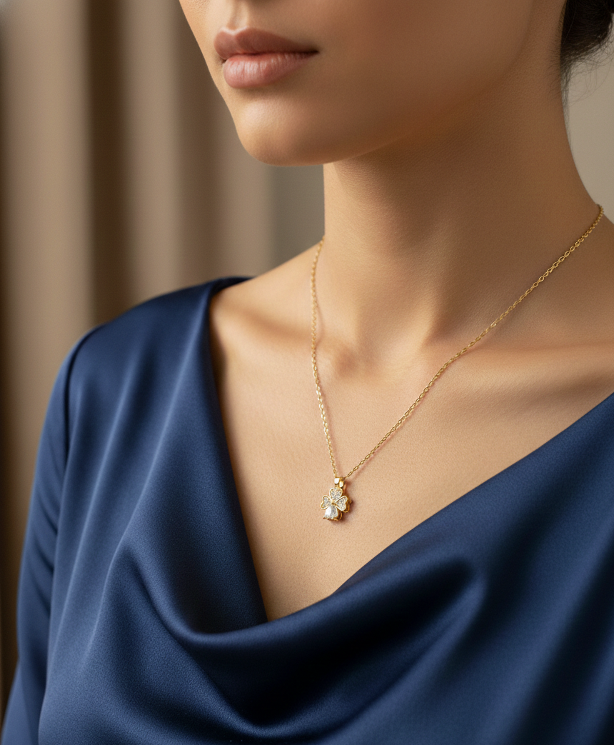 Golden Bloom Pendant Necklace