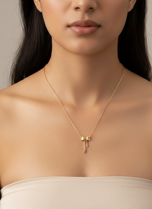 Golden Flutter Drop Pendant Necklace