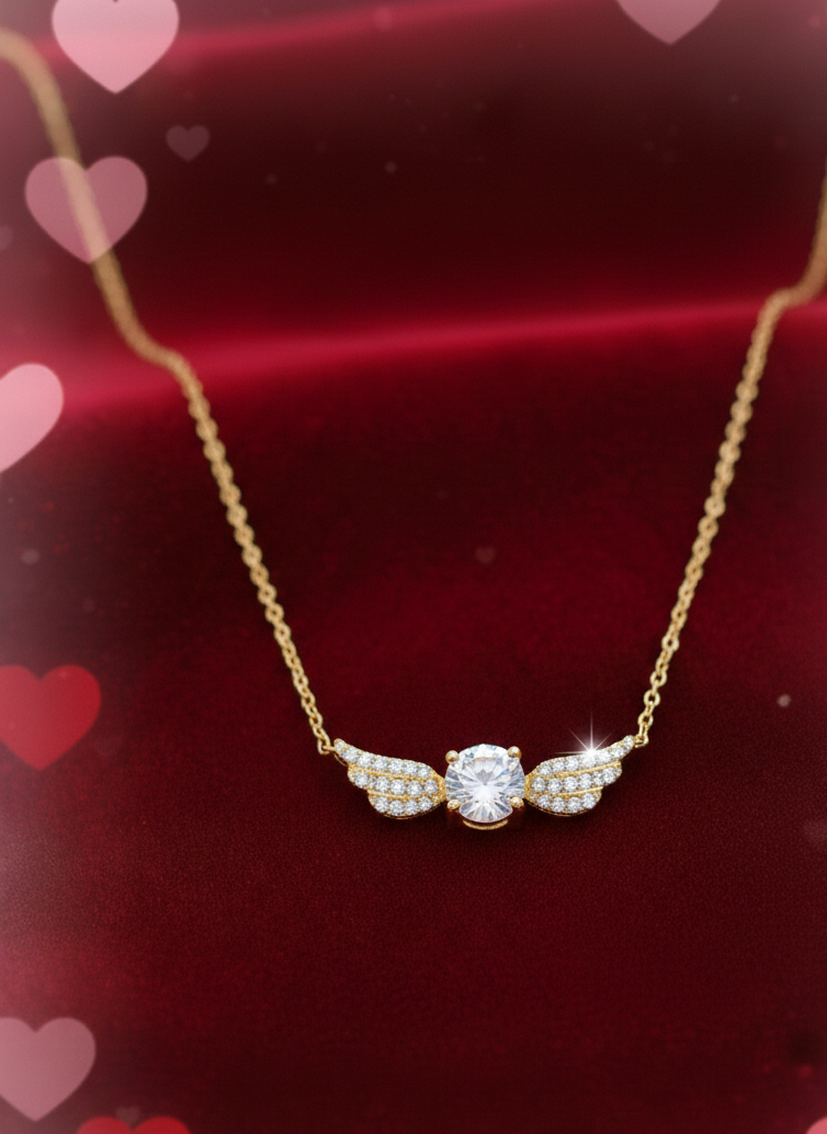 Gold Filigree Guardian Heart Pendant