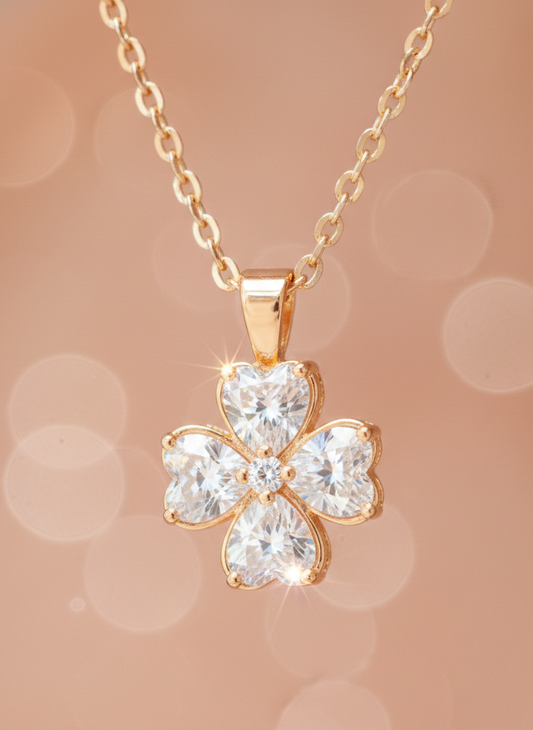 Golden Bloom Pendant Necklace