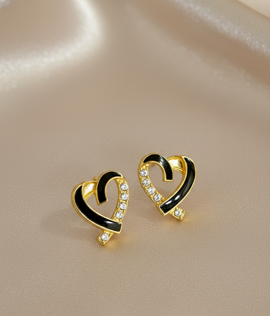 Crystal Heart Stud Earrings