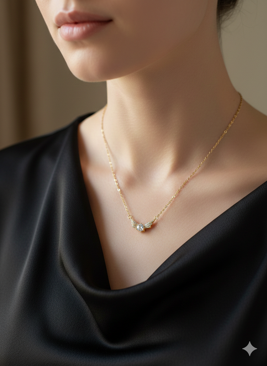 Gold Filigree Guardian Heart Pendant