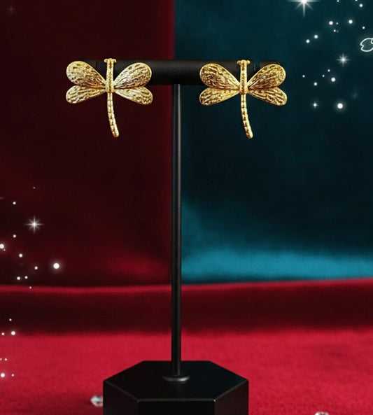 Golden Butterfly Stud Earrings