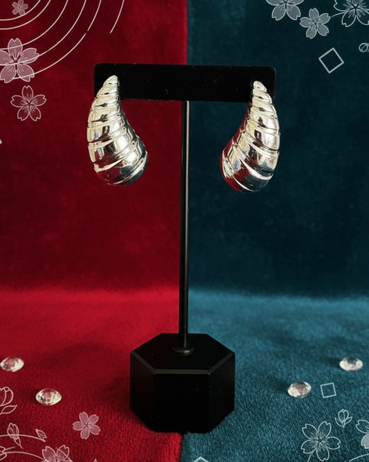 Silver Cascade Hoop Earrings