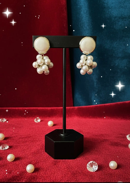 Pearl Cluster Drop Earrings